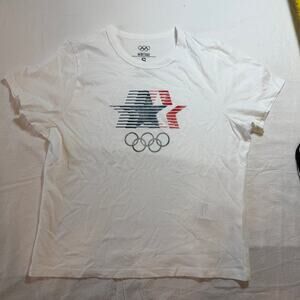 Olympic printed graphic shirt cropped